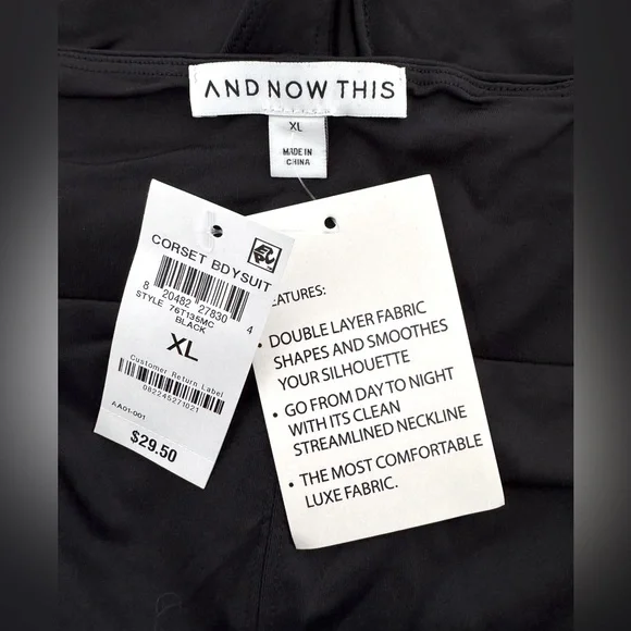 And Now This Black Corset Short Sleeve Bodysuit - NWT - Picture 9 of 9